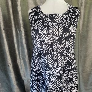 Torrid Black & White Tribal Skater Dress; Size 3X